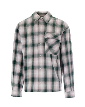 Represent Dark Green Waffle Flannel Shirt