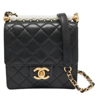 Chanel Pre-owned Gewatteerde Leren Mini Crossbody Tas - Dames - Pre-owned - Zwart - Maat: ONE Size Leer