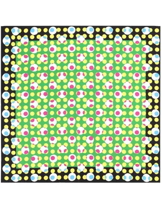 Dries Van Noten Square Silk Circles Geometric Scarf
