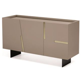 Capodarte Madia in legno 3 ante 160 cm Tortora e specchio bronzo - girona 2 piedini