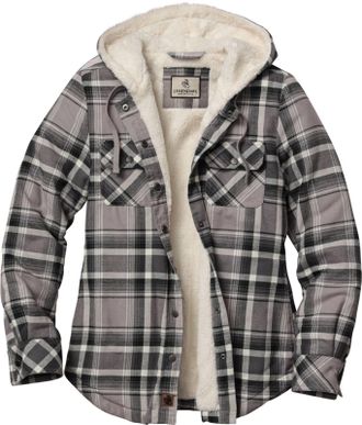 Legendary Whitetails Womens Open Country Sherpa Lined Hooded Shirt Jacket