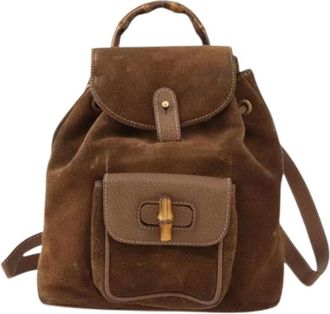 Gucci Pre-owned Backpacks, female, Brown, Size: ONE SIZE Pre-owned Bamboo Backpack