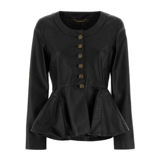 Chlo&eacute; Jassen, unisex, Zwart, L, Leer, Leren Jas