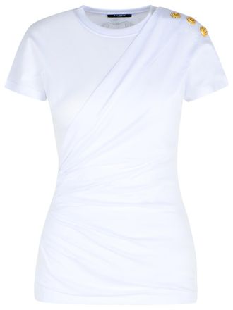 Balmain White Cotton T Shirt