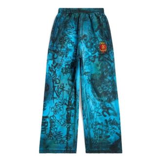 Balenciaga Skater Graffiti Baggy Sweatpants Blue Sky 740028TOVA84900