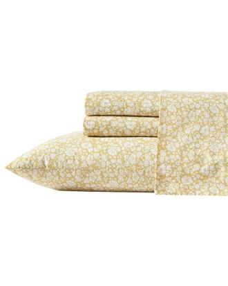 Laura Ashley 200 Thread Count Heirloom Ditzy Cotton Percale Sheet Set