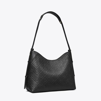 Tory Burch Womens T Monogram Pebble Messenger Bag, One Size