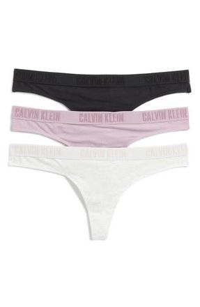 Calvin Klein Logo Thong - Pack of 3 in P4X Black/Snow at Nordstrom Rack, Size Medium