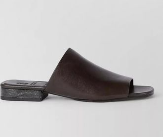 Brunello Cucinelli leather embellished slides