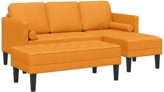 vidaXL Sofa Set 2 pcs Dark Yellow 173 x 131 x 67 cm Fabric vidaXL