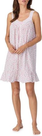 Eileen West Cotton Lawn Nightgown in White Ditsy at Nordstrom, Size X-Large