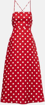 Possé Abito lungo Lori in lino a pois