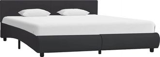 vidaXL Estructura De Cama Con Led Cuero Sint&eacute;tico Negro 160x200 Cm