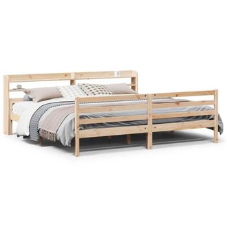 Berkfield Home Bed Frame with Headboard without Mattress 200x200 cm in Light Tan