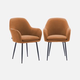 Sweeek Sill&oacute;n De Pana Con Patas De Metal Negro Mate, Set De 2