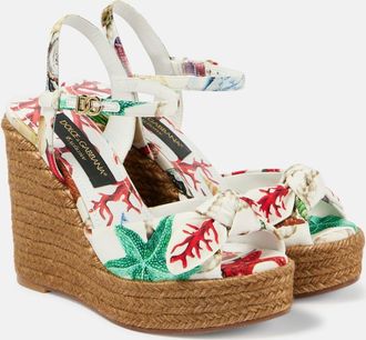 Dolce & Gabbana Capri Cava printed espadrille wedges