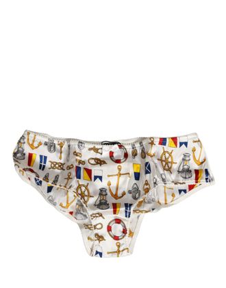 Dolce & Gabbana White Sailor Print Polyester Bottoms Womens Underwear