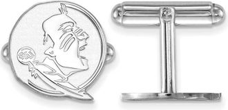 Diamond2Deal Sterling Silver Rhodium-plated Florida State University Seminole Cuff Links