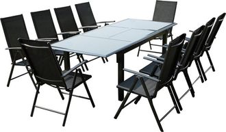 Concept Usine Conjunto de jardín de aluminio gris de 10 plazas