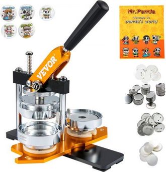 OEM Buttonmaschine 7,62cm Badge Punch Press Kit, Kinder Diy Geschenke Knopfmachermaschine, Button Herstellung Abzeichen Mit 100 Stk. Button Teile & Kreiss