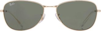 Ray-Ban Ray Ban Green Oval Unisex Sunglasses RB3733 001/31 56