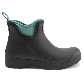 Hunter Play Chelsea Neoprene Rubber Womens Ankle Boots - Black Thrum Green - Size:UK 5