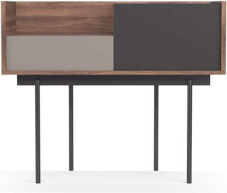 HERDASA Herdasa - Recibidor Modelo 671 Acabado Nogal Combinado Con Arena Y Grafito, 84cm(alto) 98cm(ancho) 31cm(prof.)