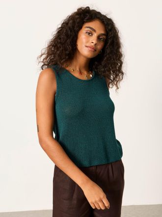 Fat Face FatFace Bree Teal Blue Knitted Tank Top