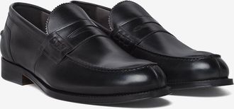Corneliani Black aged calfskin loafers