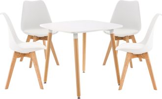 Clp Juego De Comedor Liborg Para Cuatro Personas Blanco