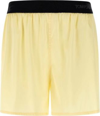 Tom Ford Korte Broeken, Dames, Geel, M, Satijn, Short Shorts