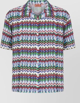 Missoni short sleeve shirt multicolor zigzag pattern