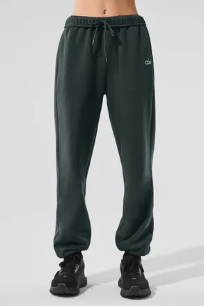 Alo | Accolade Sweatpant in Charcoal Green, Size: Small