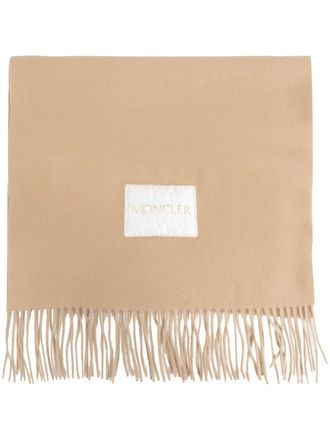 Moncler logo-patch scarf - Neutrals