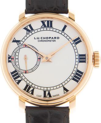 Chopard L.U.C 1963 White Porcelain Dial 18k Rose Gold Automatic Mens Watch