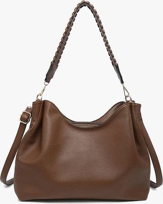 Jen & Co. Womens Grace Vegan Whipstitch Tote Bag In Brown