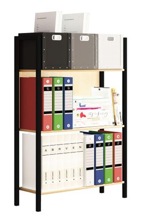 ebuy24 Ebuy24 - Estante De Madera Vcm Con Marco De Metal De Pie Rack De Oficina De Ahorro De Espacio Dimensiones Aprox. Al. 100 X An. 56 X T. 24 Cm Estante E