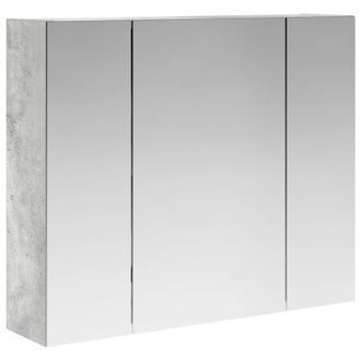 vidaXL Armario Con Espejo De Ba&ntilde;o Gris Concreto 60 X 14,5 X 50 Cm Vidaxl