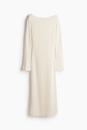H&M Strickkleid aus Seidenmix - Cremefarben