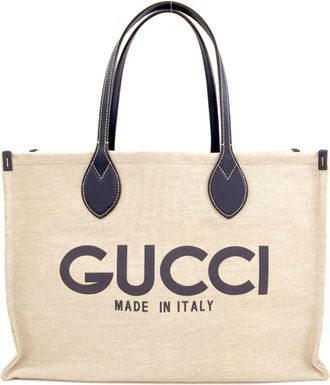 Gucci Beige Canvas Pouch Tote Bag (Pre-Owned)