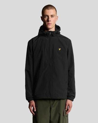 Lyle & Scott Zip Through Hooded Jacket in Jet Black at Nordstrom, Size Xx-Large