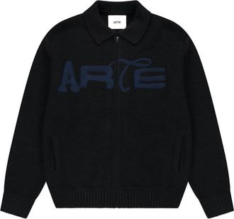 Arte Logo-embroidered Zip-up Cardigan