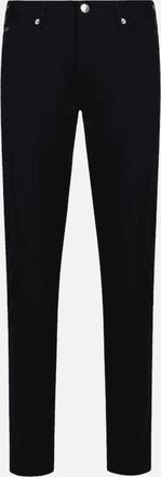 Emporio Armani Mens J06 Navy Slim Fit Gabardine Jeans - Black