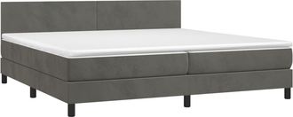 vidaXL Cama Box Spring Con Colch&oacute;n Terciopelo Gris Oscuro 200x200 Cm Vidaxl