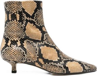 Aeyde Sofie Snake Print Calf Leather Hazelnut