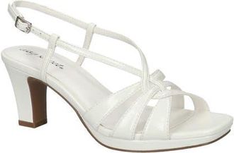 Easy Street Valorie Slingback Platform Sandal in White Crinkled Patent at Nordstrom, Size 6.5