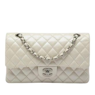 Chanel Pre-owned Classic Double Flap Shoulder Bag - Dames - Pre-owned - Beige - Maat: ONE Size Leer