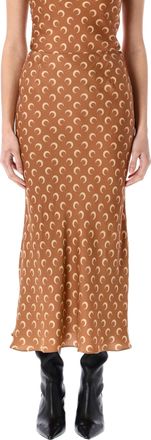 Marine Serre Moon Satin Midi Skirt