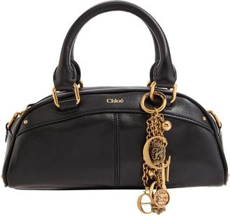 Chlo&eacute; Small Charm-embellished Leather top Handle bag - Black - One Size