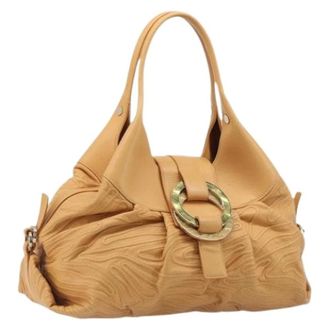 Bulgari Pre-owned Vintage Hand Bag - Dames - Pre-owned - Beige - Maat: ONE Size Leer